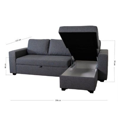 Sovesofa med chaiselong